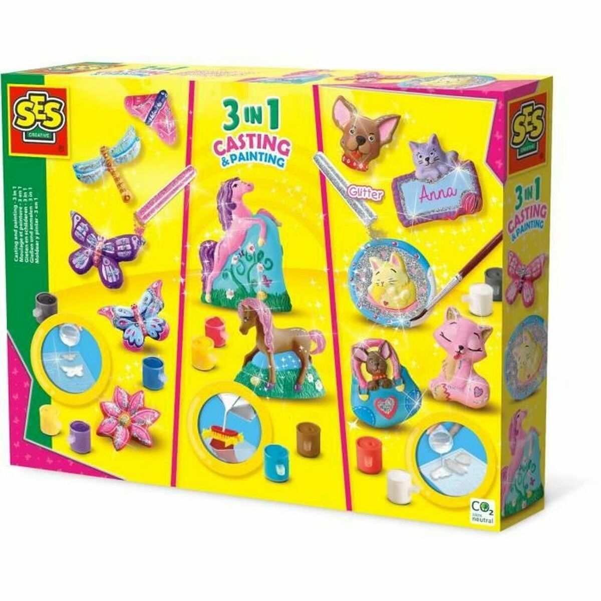 Play-Dough Set SES Creative Molding and painting – 3 in 1