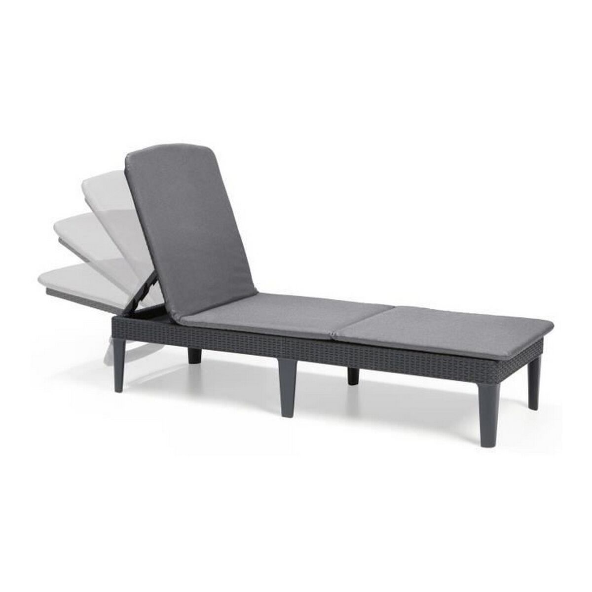 Sun-lounger Allibert by KETER 8711245146294 Grey 187 x 58 x 29 cm Sun-lounger Allibert by KETER 8711245146294 Grey 187 x 58 x 29 cm