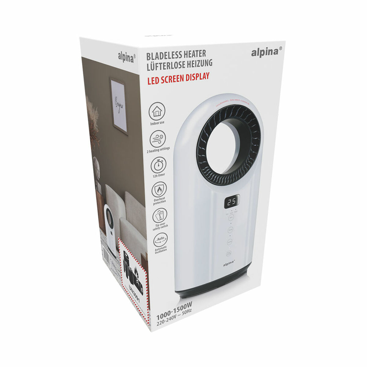 Portable Fan Heater Alpina 1000 – 1500 W