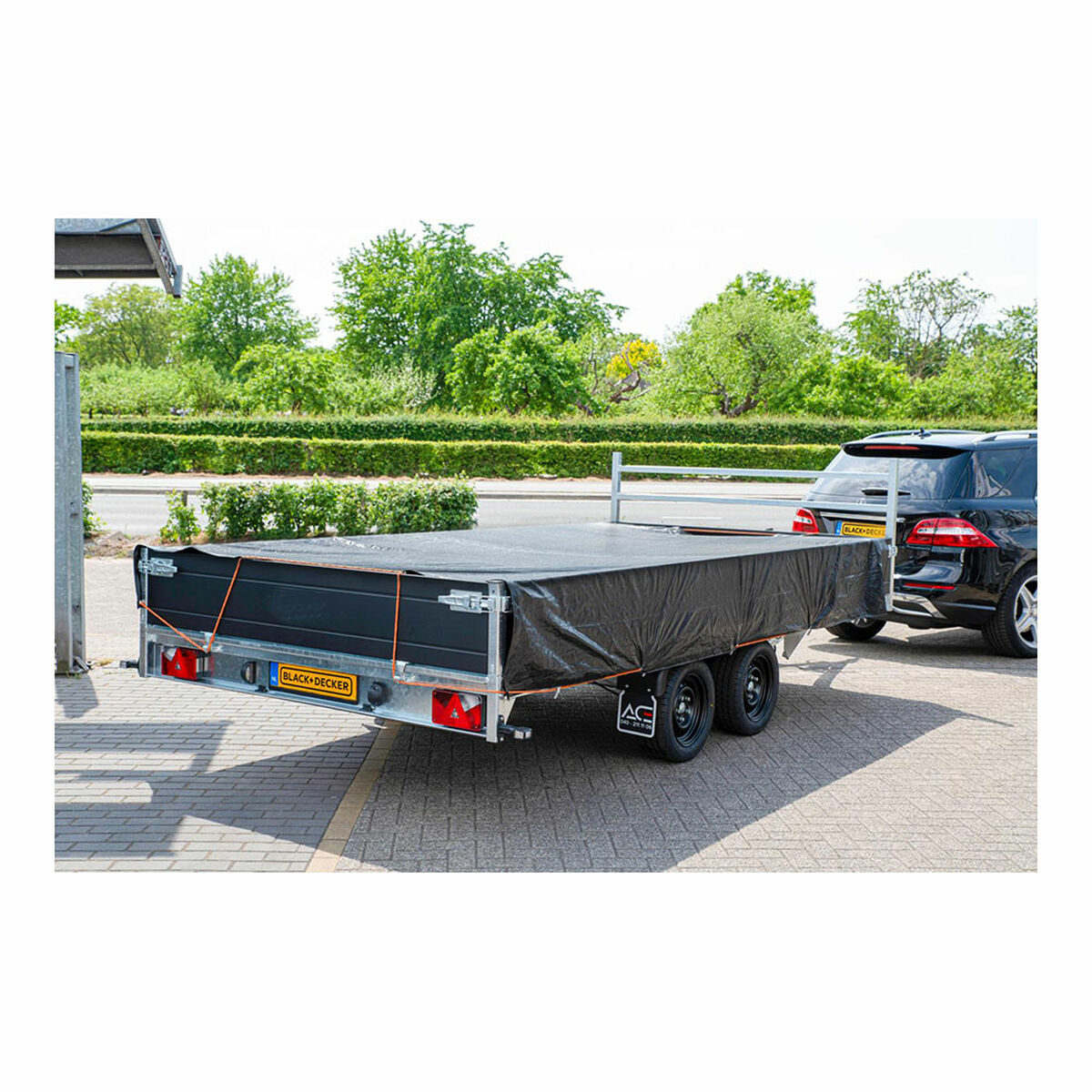 Trailer cover Black & Decker Black 3 x 4 m