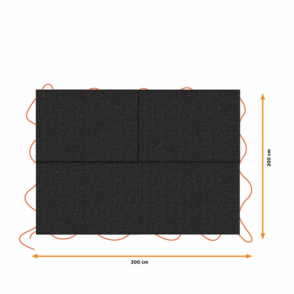 Trailer cover Black & Decker Black 3 x 4 m