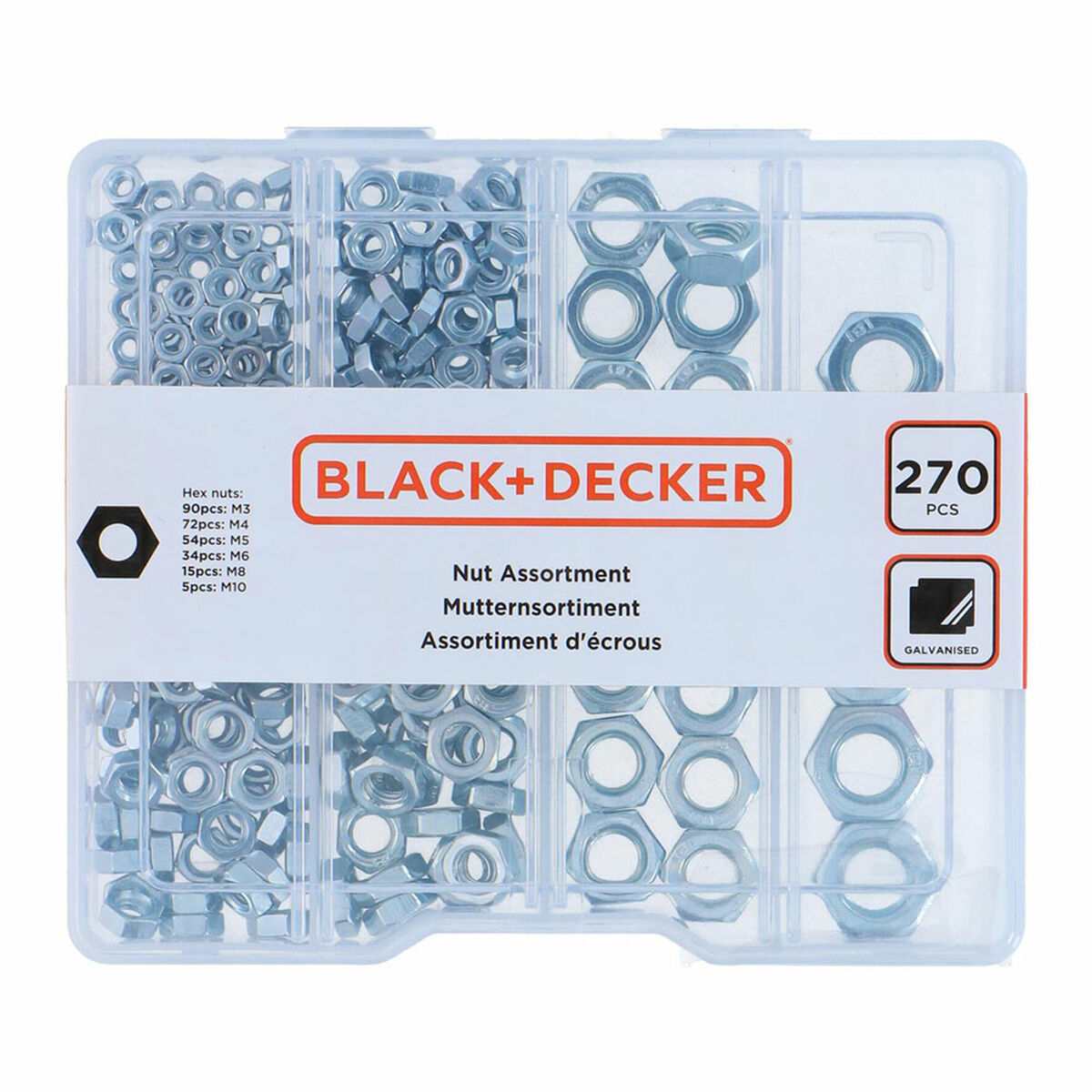 Set Nuts Black & Decker 270 Pieces Set Nuts Black & Decker 270 Pieces