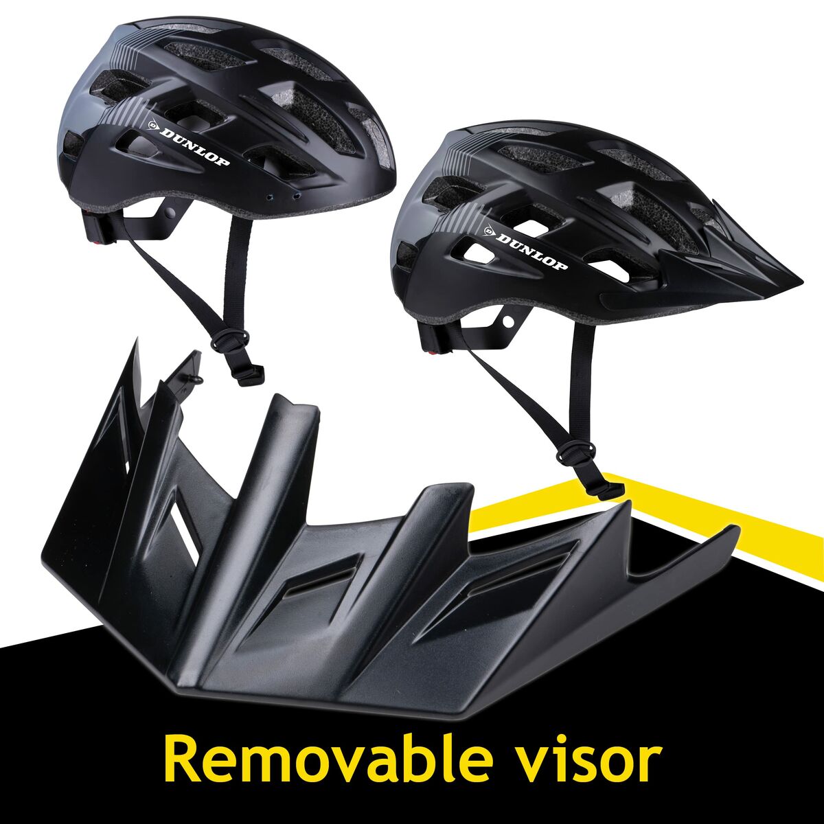 Adult’s Cycling Helmet Dunlop M Black LED Light