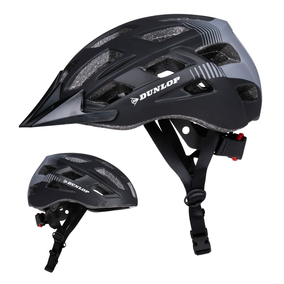 Adult’s Cycling Helmet Dunlop M Black LED Light