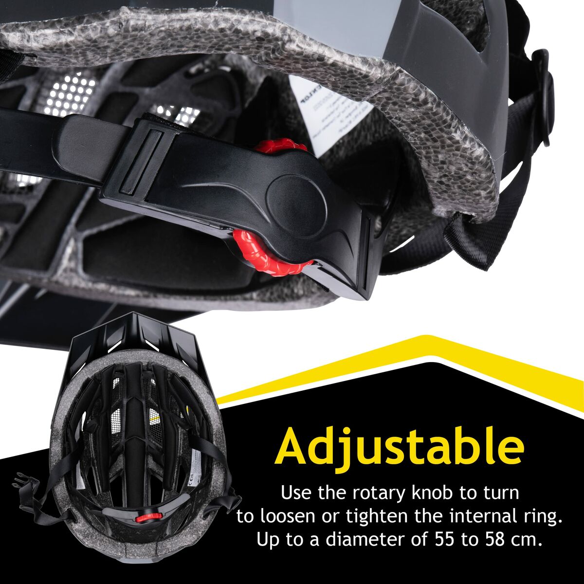 Adult’s Cycling Helmet Dunlop M Black LED Light