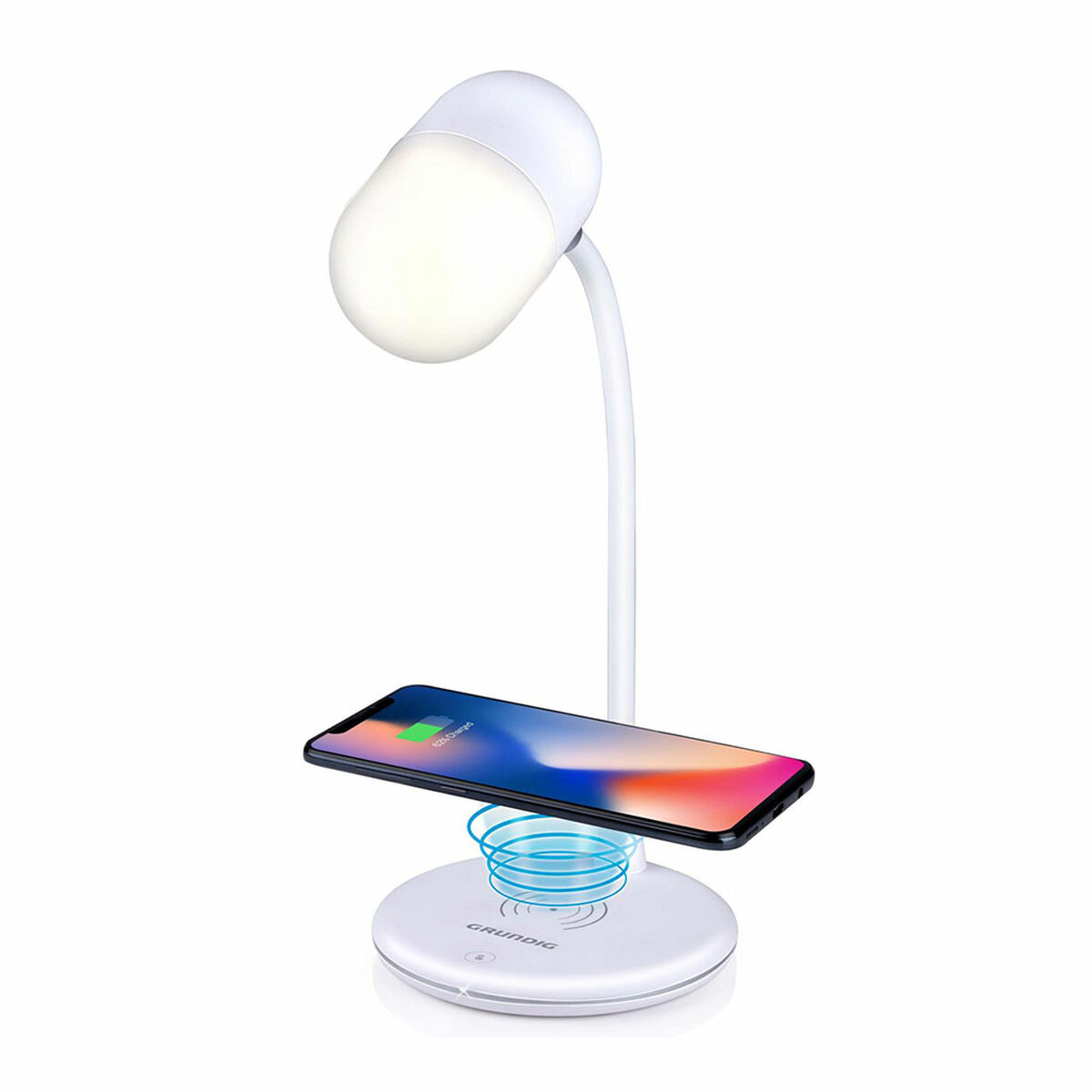 LED lamp with Speaker and Wireless Charger Grundig White 10 W 50 lm  12 x 26 cm Plastic 3-in-1