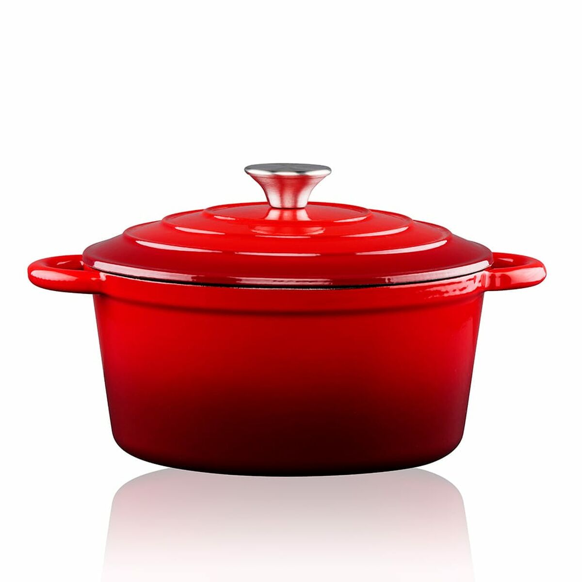 Casserole Alpina Red Cast Iron 3,8 L 24 x 11,8 cm