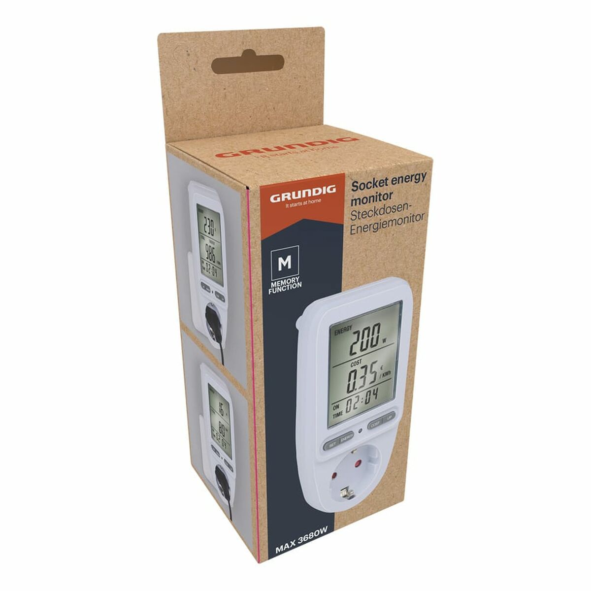 Plug with electricity consumption monitor Grundig 16 A