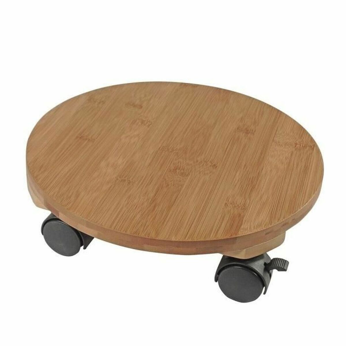Flowerpot Standt with Wheels Nature Bamboo ( 30 x 8 cm)