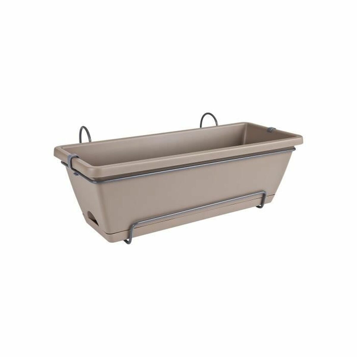Plant pot Elho Brown 50 cm Grey polypropylene Plastic Rectangular Plant pot Elho Brown 50 cm Grey polypropylene Plastic Rectangular