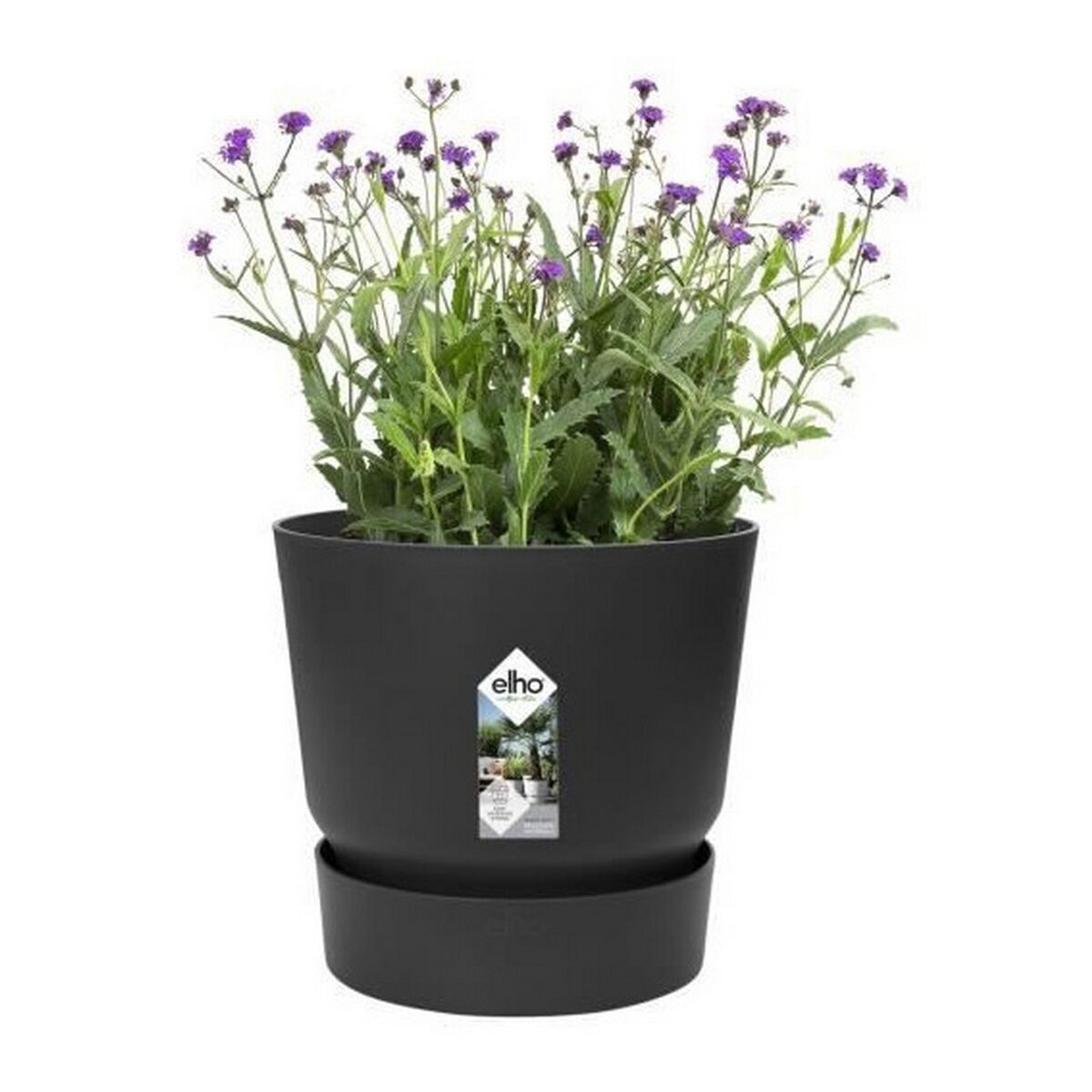 Plant pot Elho Greenville Black Plastic Circular  30 cm  29,5 x 27,8 cm
