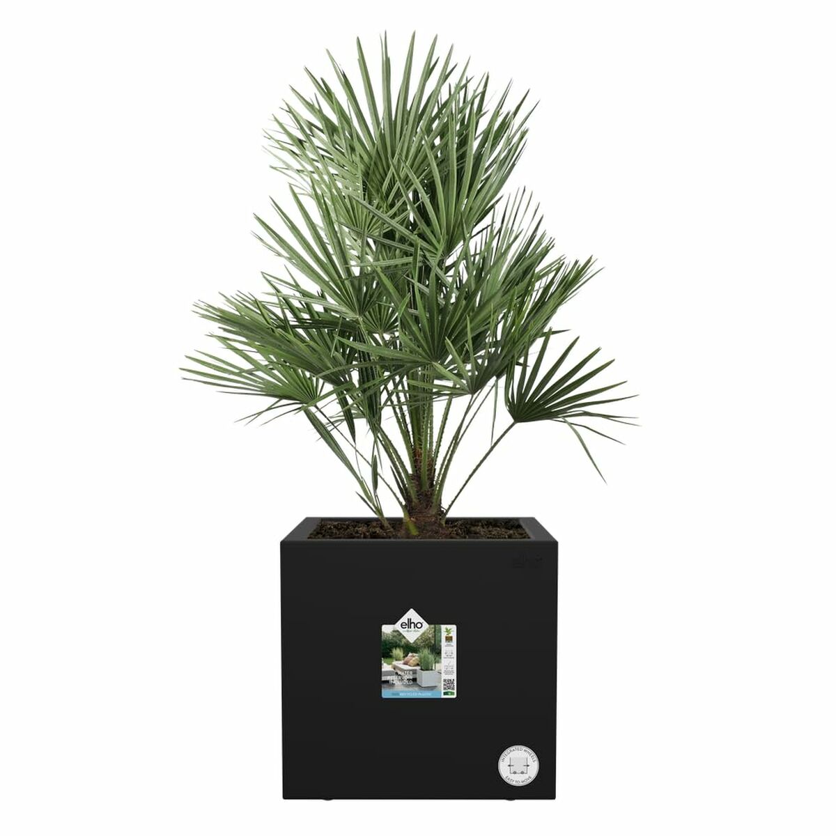 Plant pot Elho Black à 29 cm Plastic Squared Modern