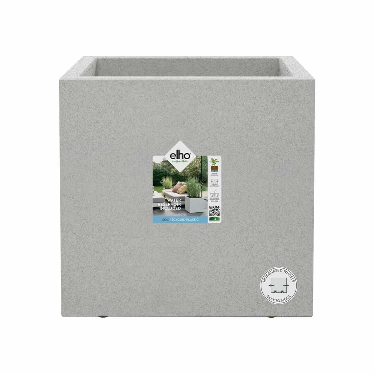 Plant pot Elho White  29,5 cm Plastic Squared Modern