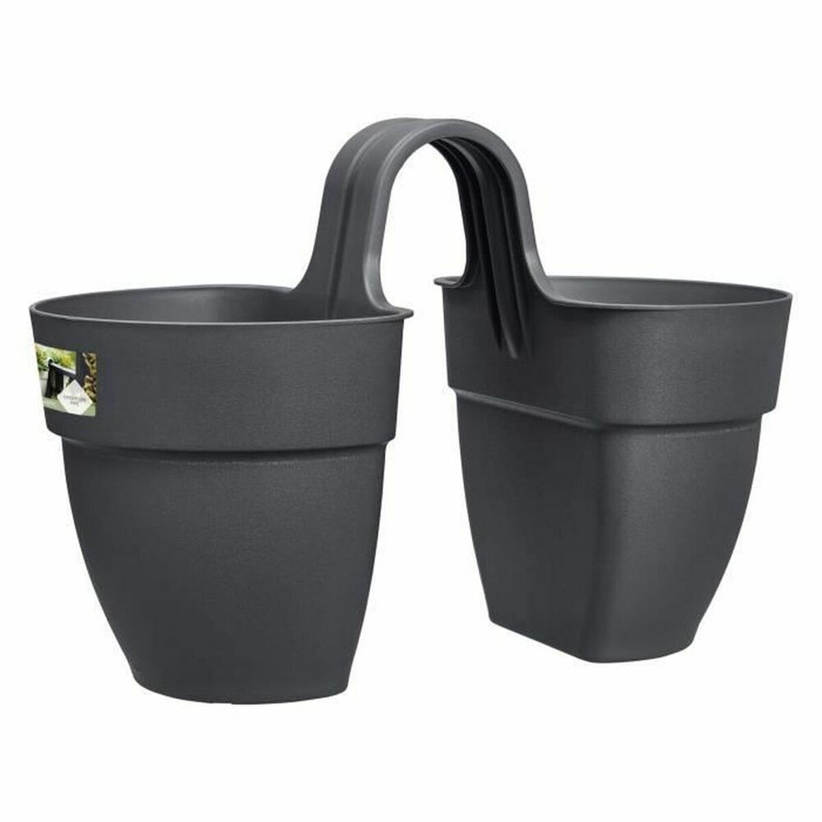 Plant pot Elho Vibia Campana Twin 38,4 x 20,5 x 26,5 cm Anthracite Plant pot Elho Vibia Campana Twin 38,4 x 20,5 x 26,5 cm Anthracite
