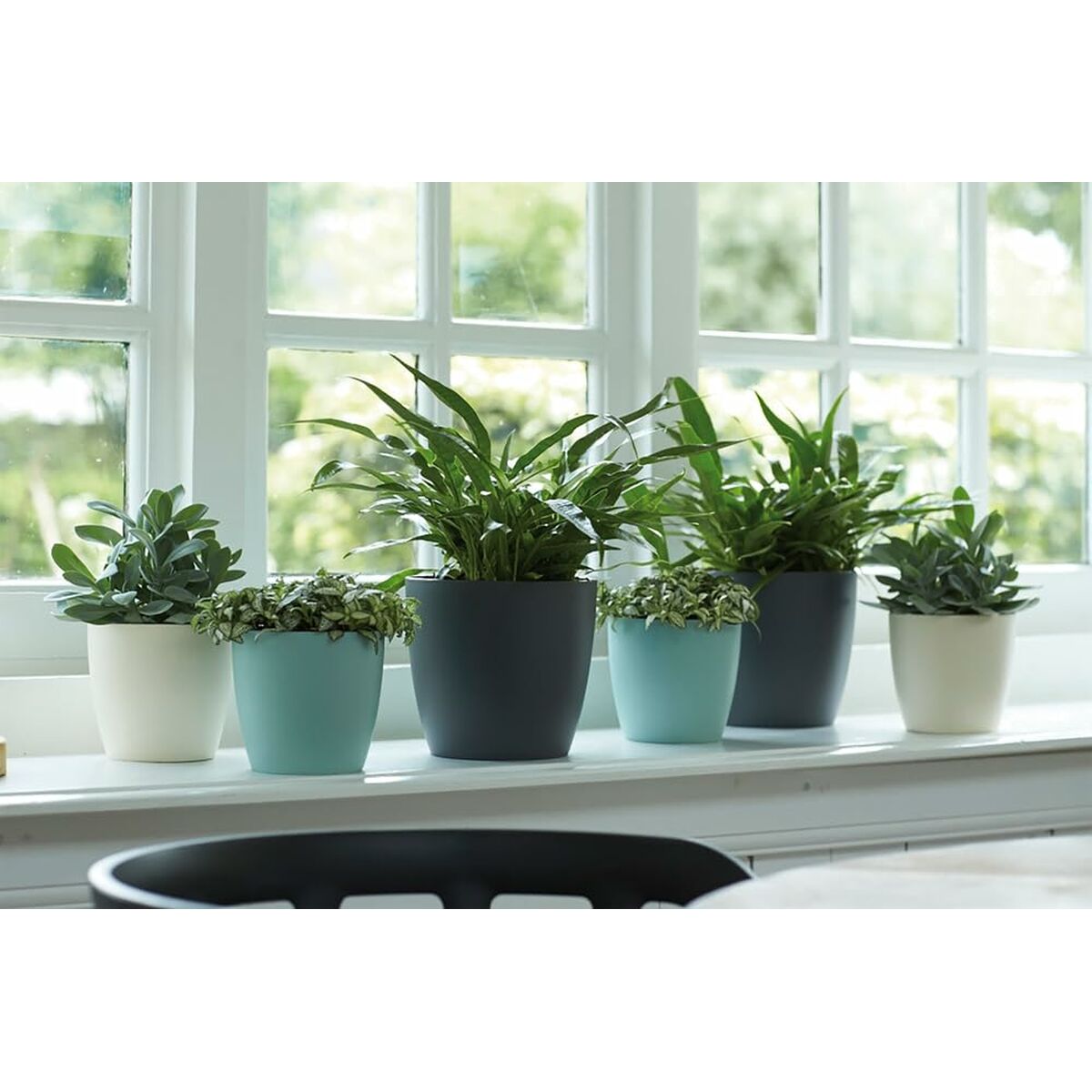 Set of pots Elho Grey Plastic Circular 2 Pieces