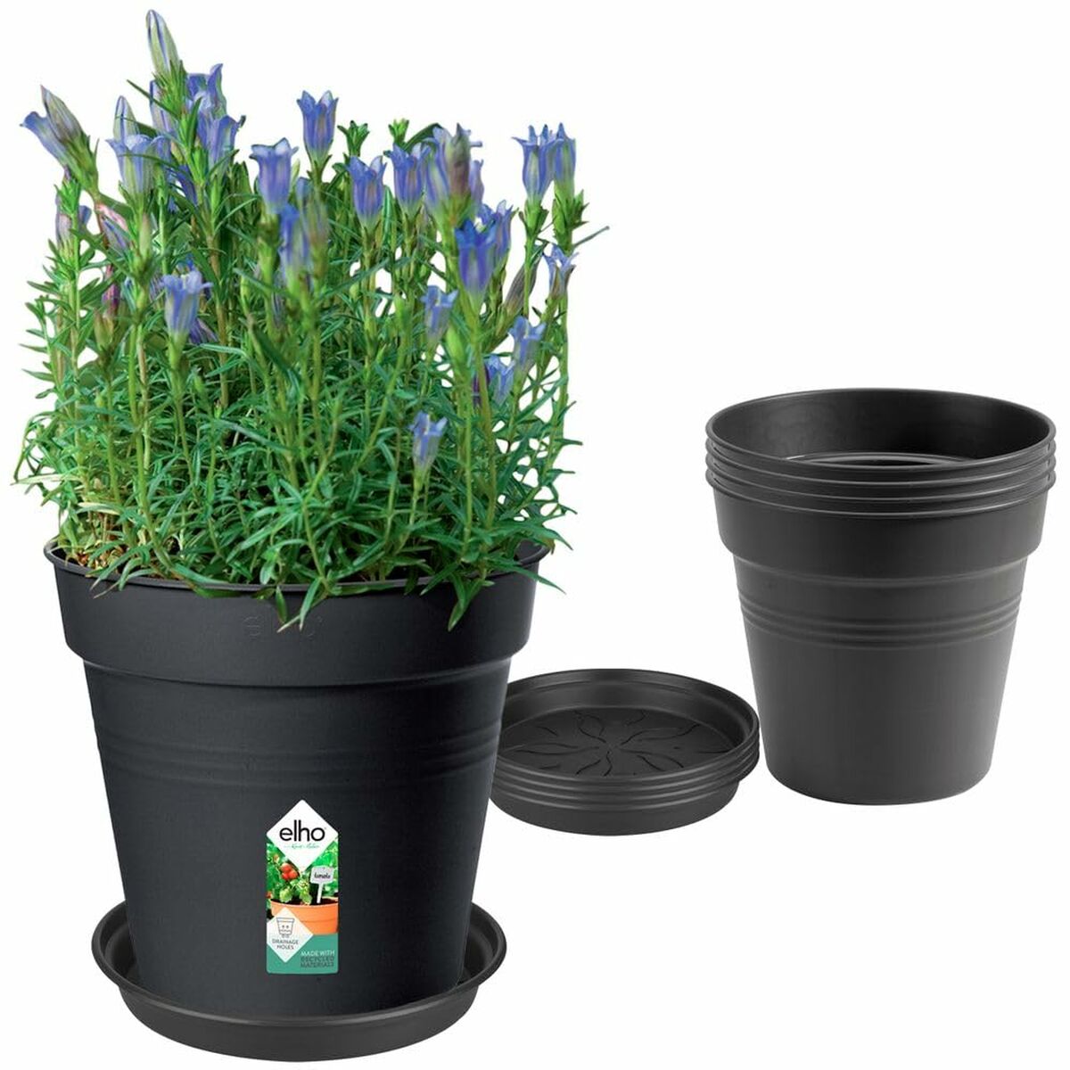 Plant pot Elho Black Plastic Circular