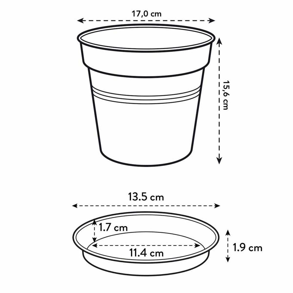 Plant pot Elho Black Plastic Circular