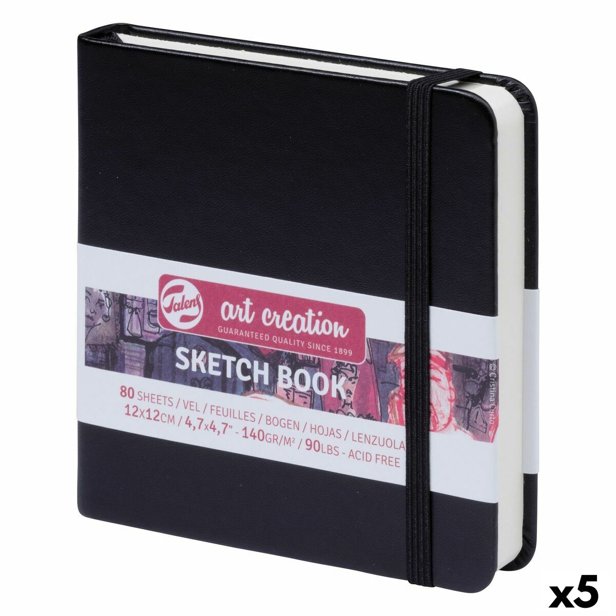 Sketchbook Talens Art Creation Sketch Book Black 80 Sheets 12 x 12 cm (5 Units) Sketchbook Talens Art Creation Sketch Book Black 80 Sheets 12 x 12 cm (5 Units)