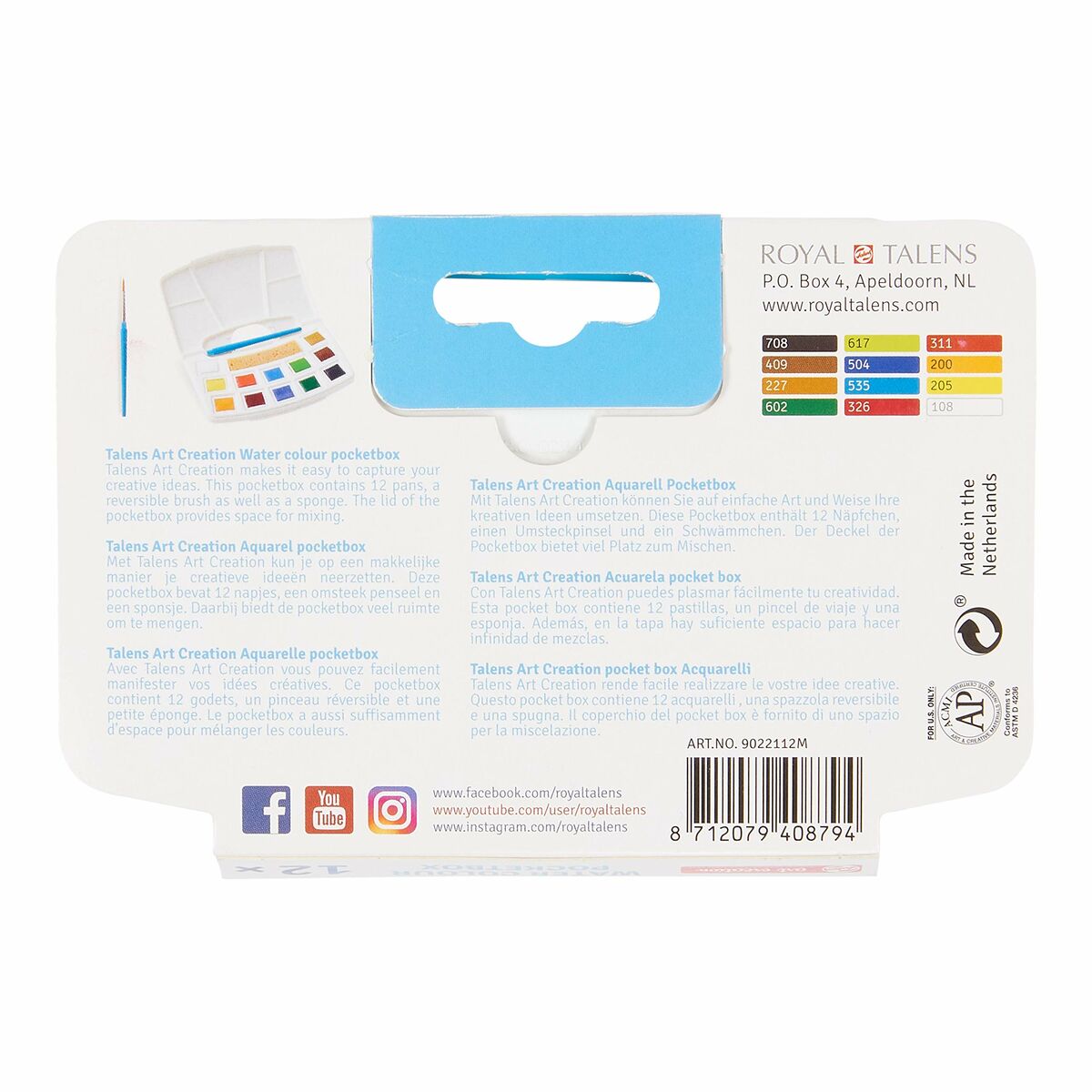 Watercolour paint set Talens Art Creation POCKET BOX
