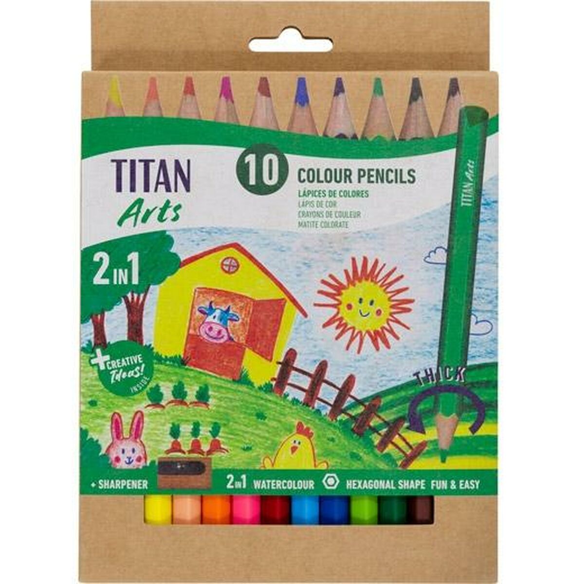 Colouring pencils Titan Arts Multicolour 10 Pieces Colouring pencils Titan Arts Multicolour 10 Pieces