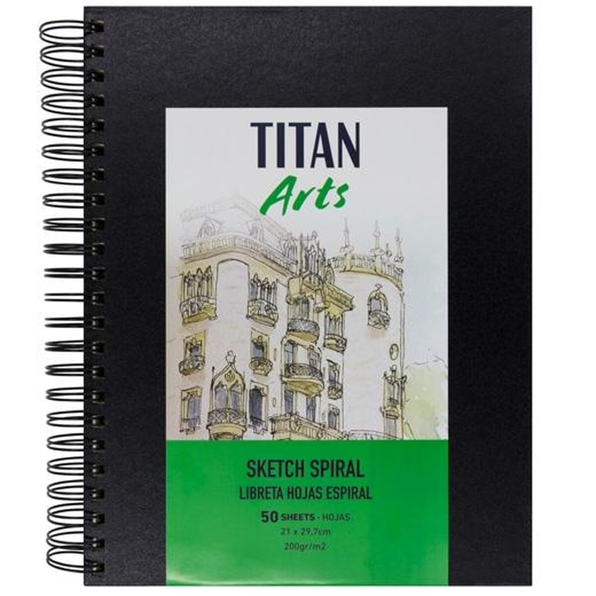 Sketchbook Titan Arts Black A4 50 Sheets (5 Units)