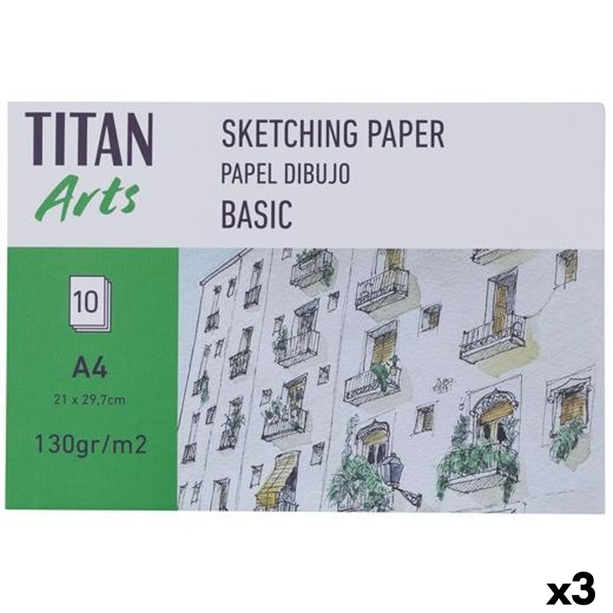 Drawing paper Titan Arts BASIC White A4 10 Sheets (3 Units) Drawing paper Titan Arts BASIC White A4 10 Sheets (3 Units)