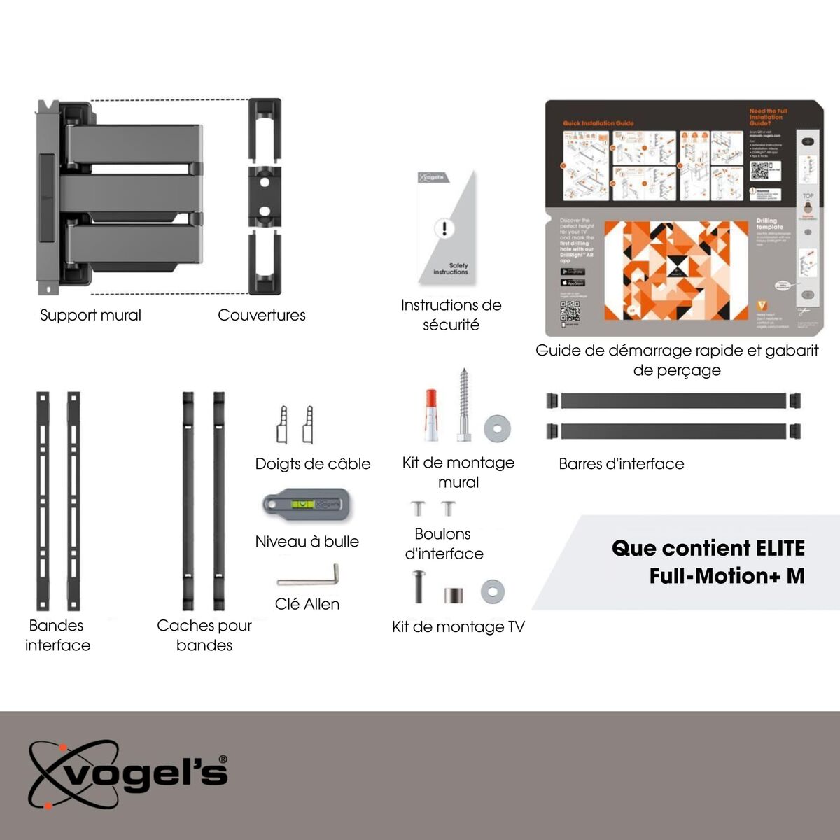 TV Wall Mount with Arm Vogel’s TVM5445   NEGRO 32″ 65″
