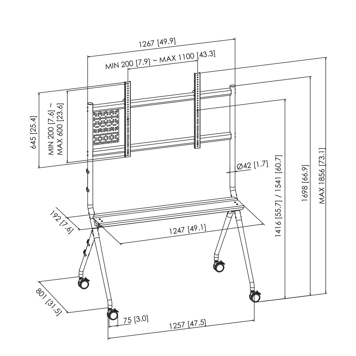 Screen Table Support Vogel’s 7410210 65″ 98″