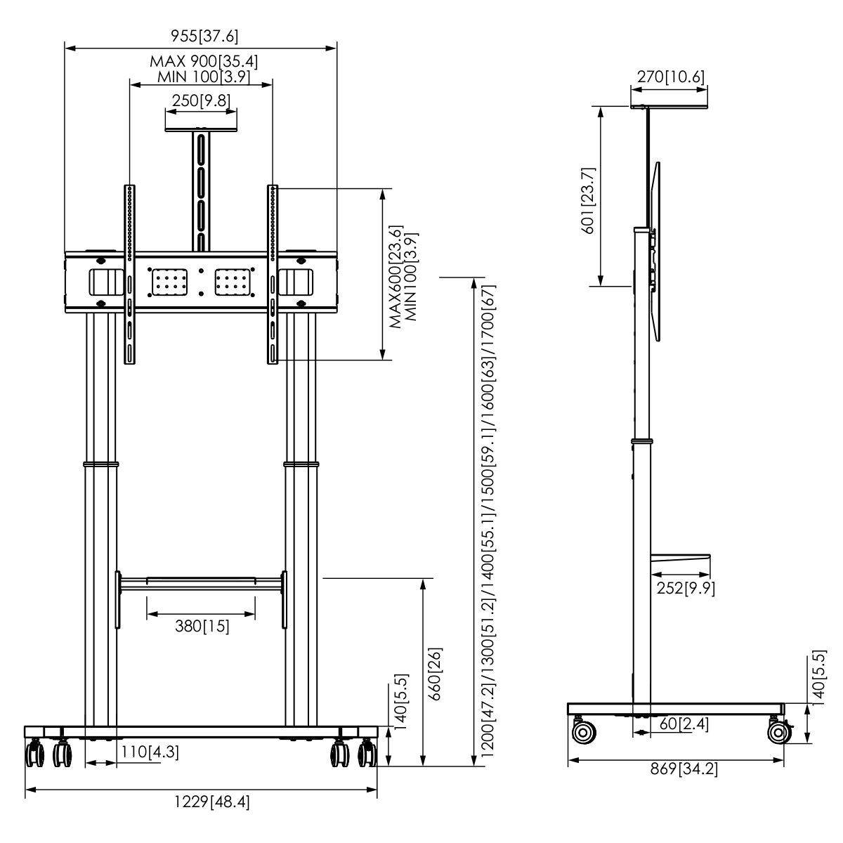 Screen Table Support Vogel’s 7410410 110″