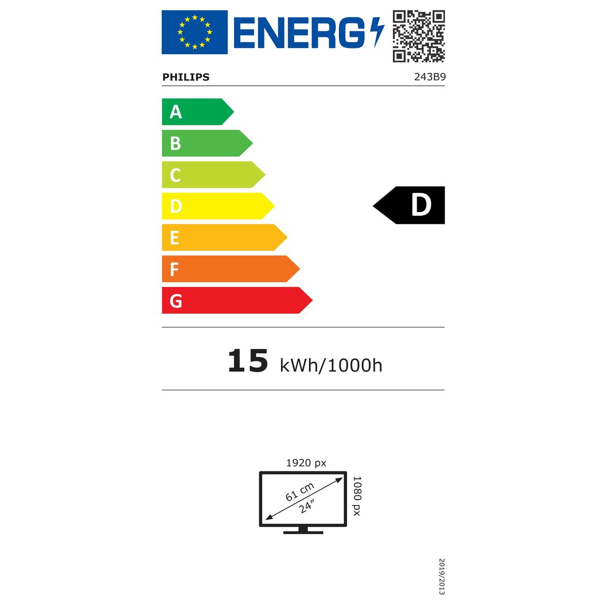 Monitor Philips 243B9/00 Full HD 24″ 75 Hz