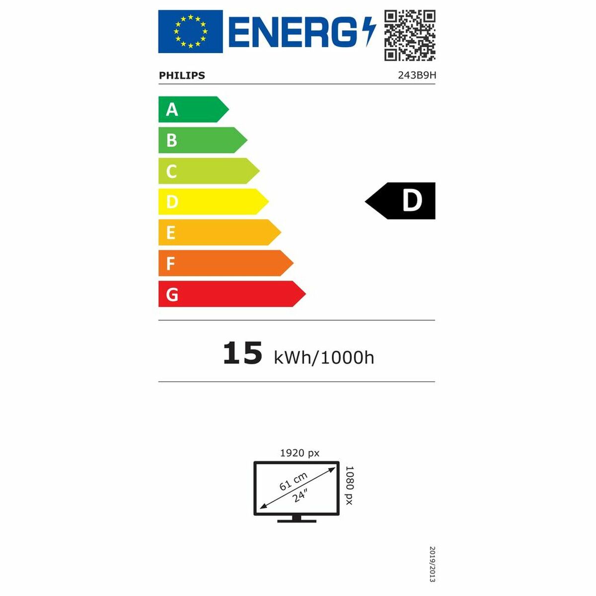 Monitor Philips 243B9H/00 IPS IPS LED 23,8″ LCD Flicker free 24″