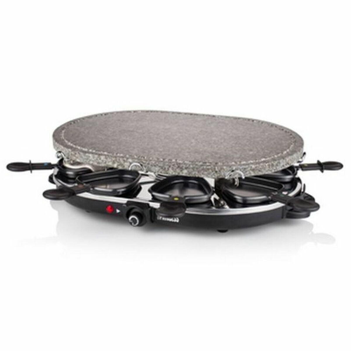 Raclette Princess 8 Oval Stone Grill Party Black Grey