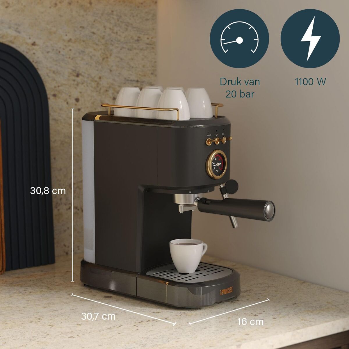 Electric Coffee-maker Princess 249417 Black 1100 W 1,2 L