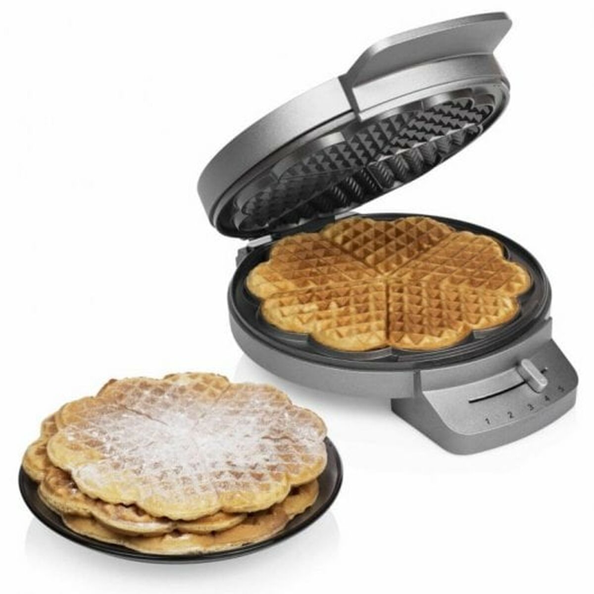Waffle Maker Princess Princess 132380 1200 W Black Silver Steel