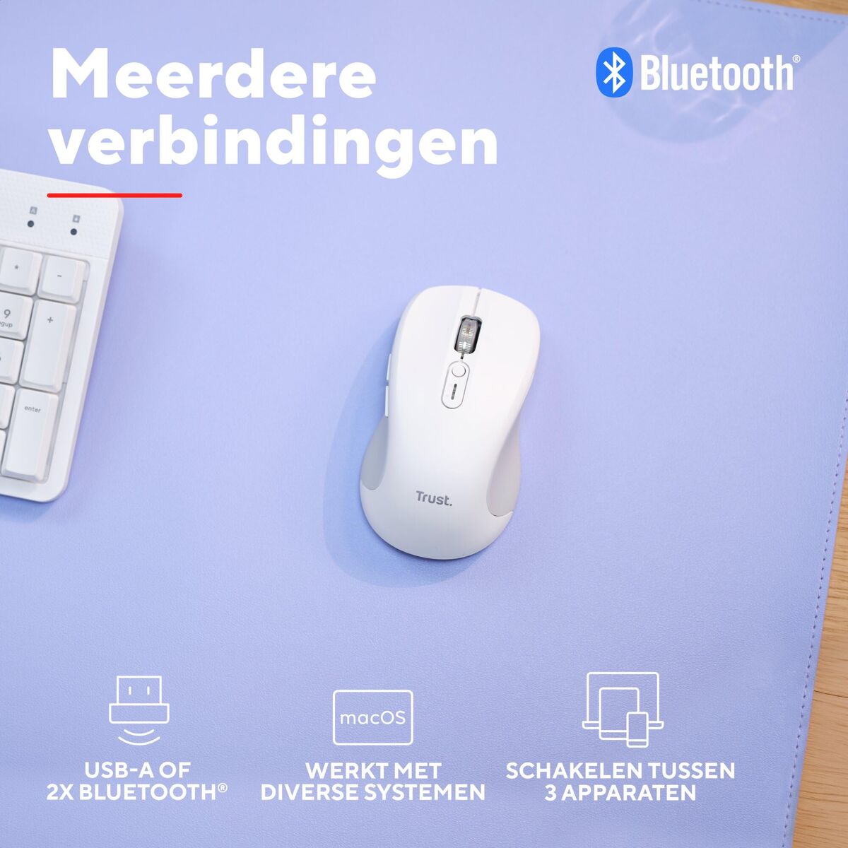 Mouse Trust 25674 White 3200 DPI