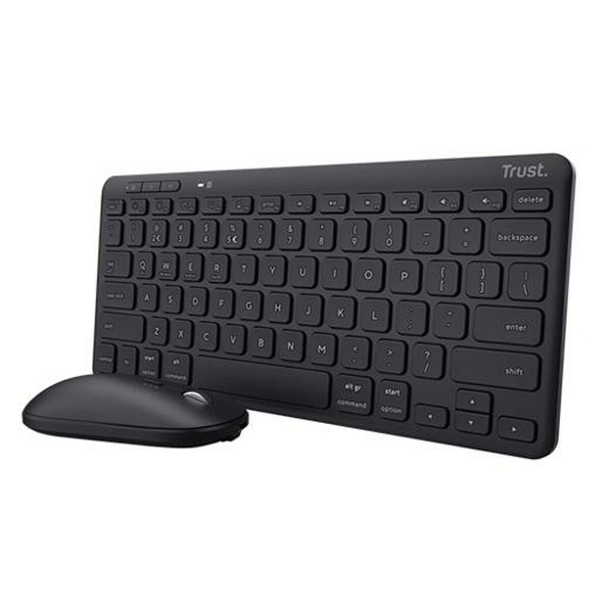 Keyboard and Mouse Trust Lyra Black Spanish Qwerty Keyboard and Mouse Trust Lyra Black Spanish Qwerty