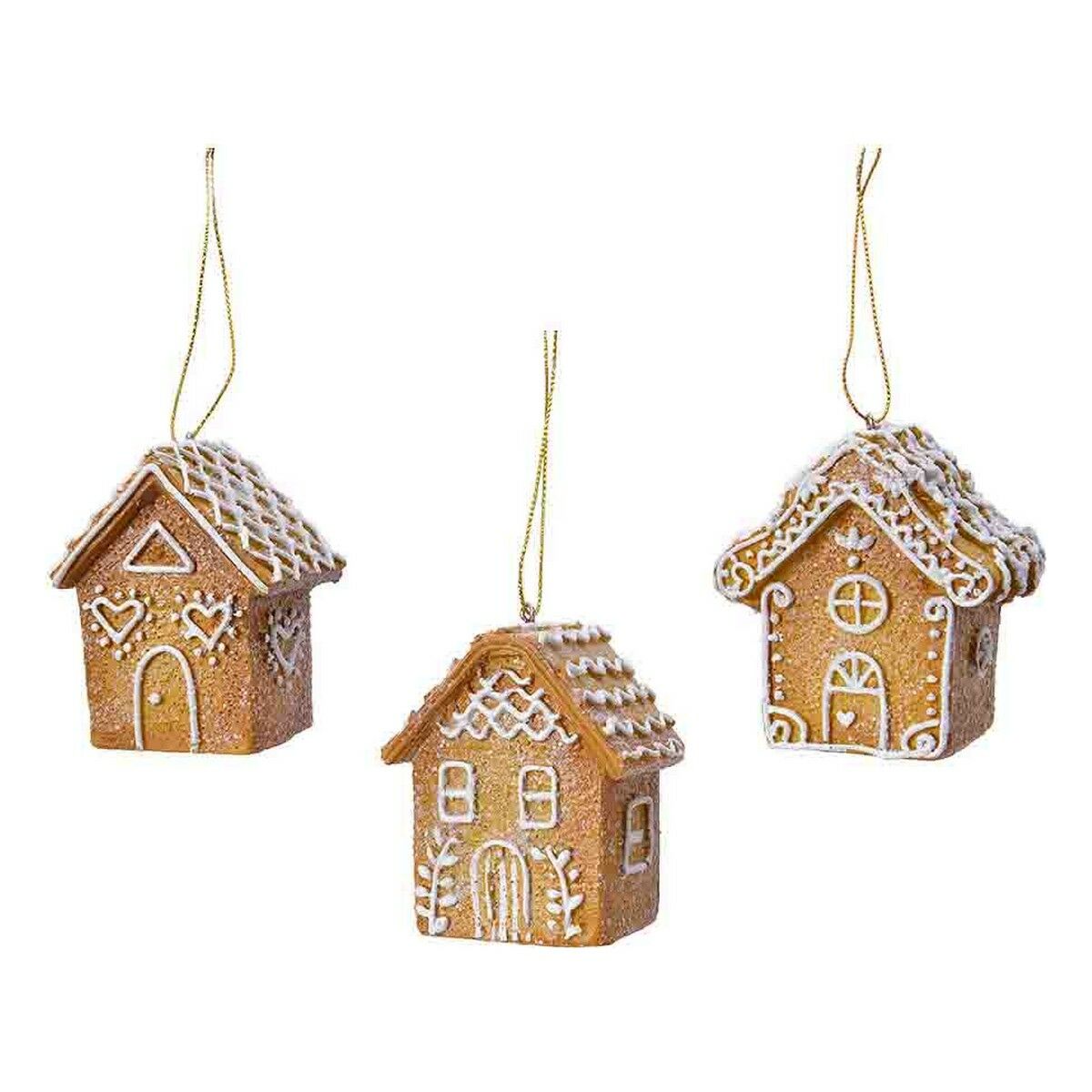 Christmas bauble Christmas Tree Polyresin Ø 7 cm Ginger Small house Christmas bauble Christmas Tree Polyresin Ø 7 cm Ginger Small house