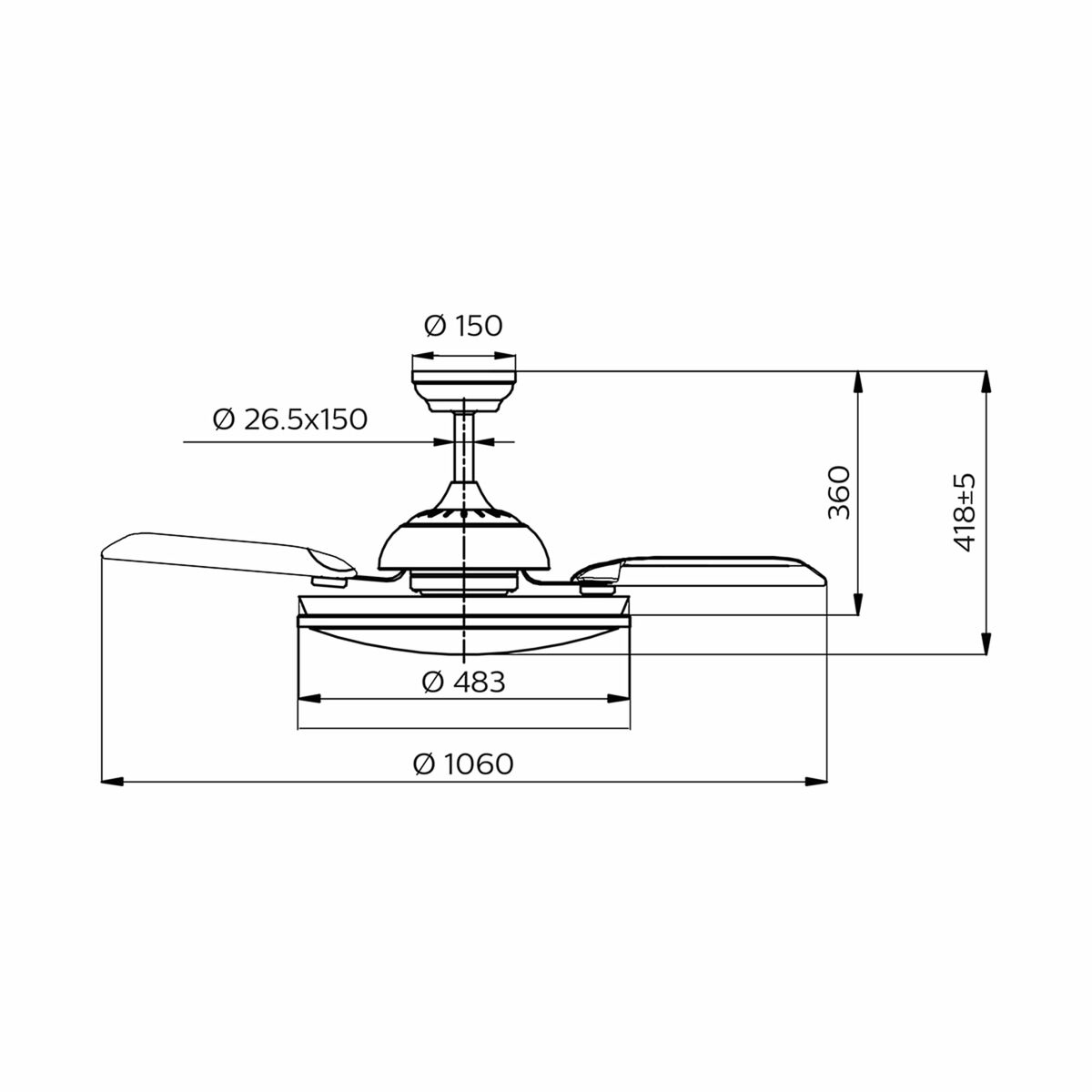 Ceiling Fan with Light Philips 929004081801 White Golden Metal