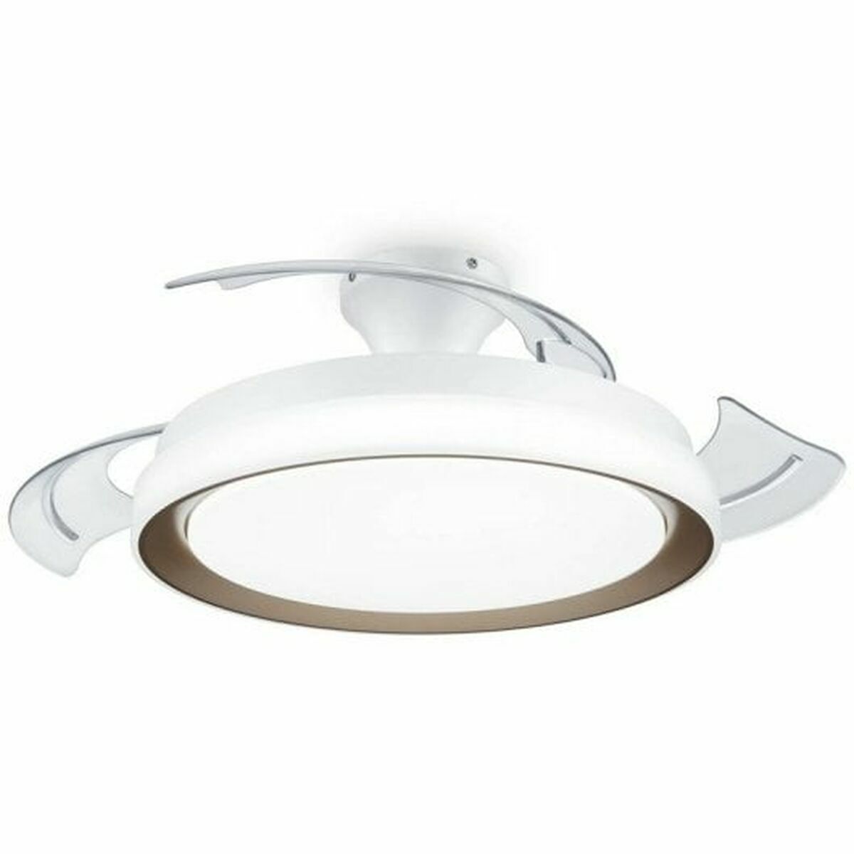 Ceiling Fan with Light Philips 929004081801 White Golden Metal Ceiling Fan with Light Philips 929004081801 White Golden Metal