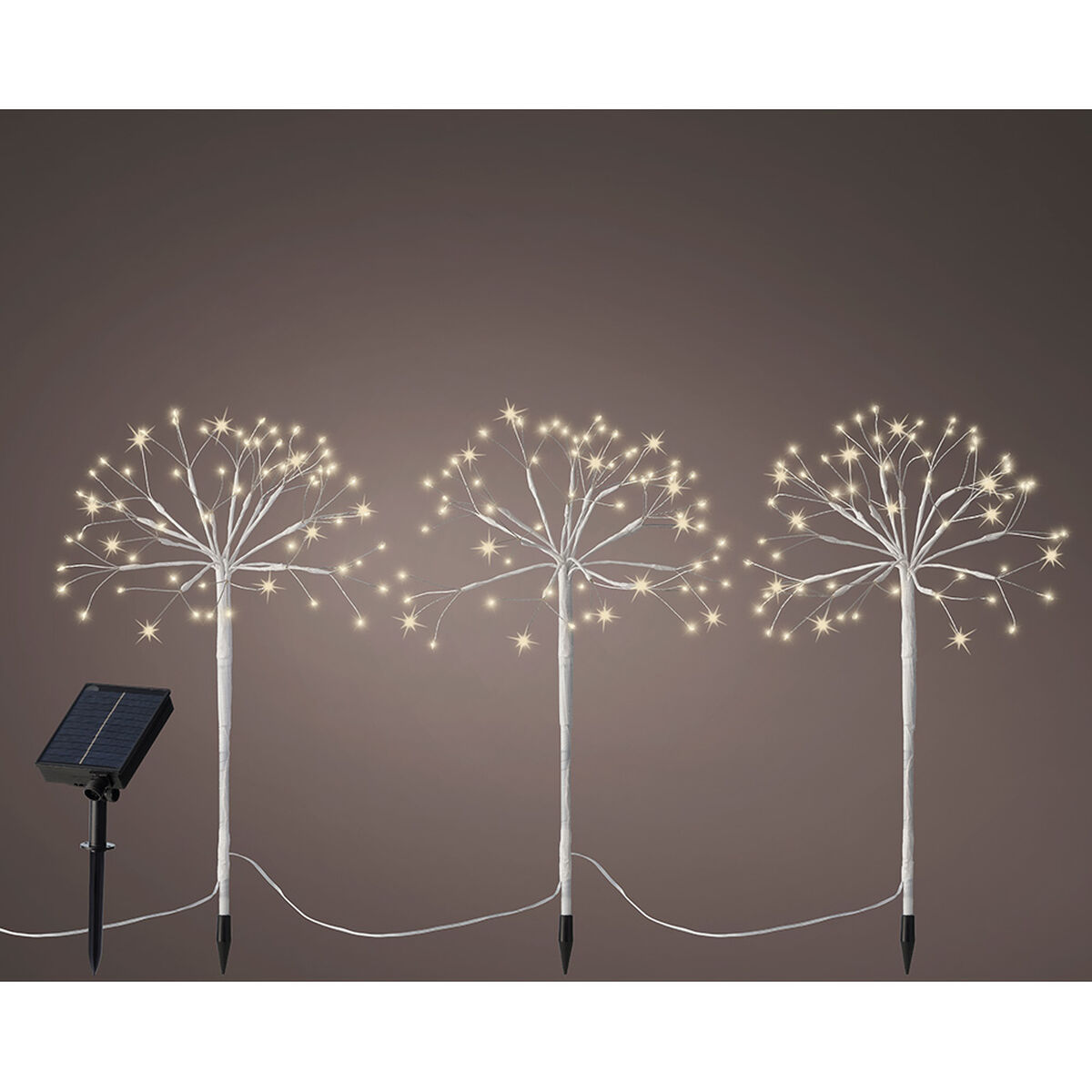 Set of solar garden lights Lumineo White Christmas Mini (3 Pieces)