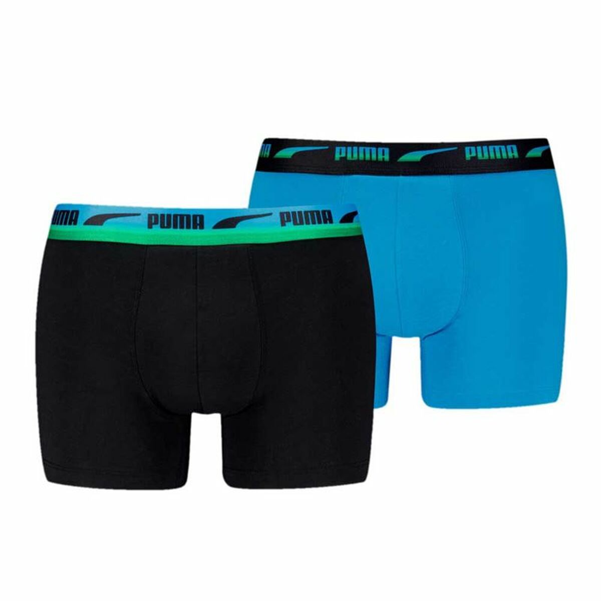 Men’s Boxer Shorts Puma Gradient Waistband 2P Blue Black 2 Units