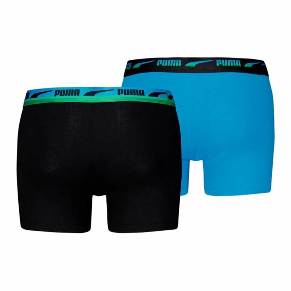 Men’s Boxer Shorts Puma Gradient Waistband 2P Blue Black 2 Units