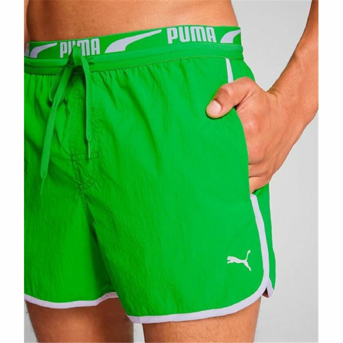 Mens Bathing Costume Puma Track s Lime green