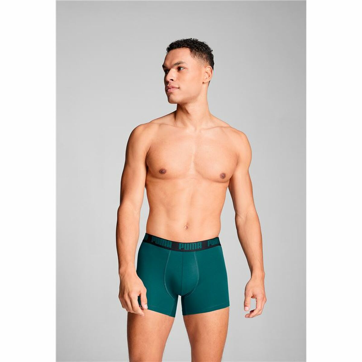 Men’s Boxer Shorts Puma Everyday Basic Black Green Olive 2 Pieces