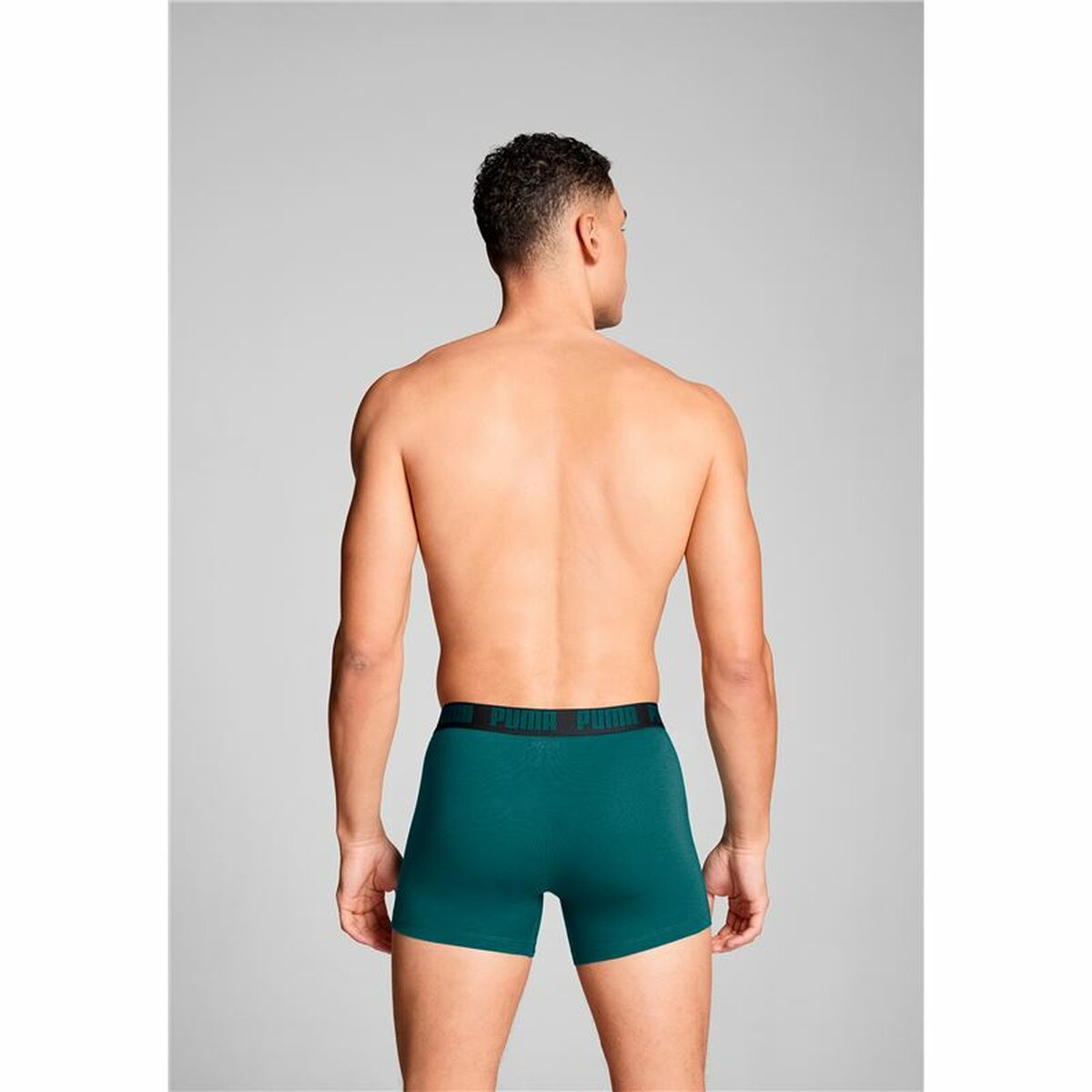 Men’s Boxer Shorts Puma Everyday Basic Black Green Olive 2 Pieces