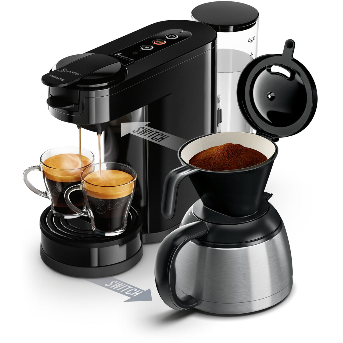Capsule Coffee Machine Philips SENSEO SWITCH HD6592/65 noir 1 bar 1450 W