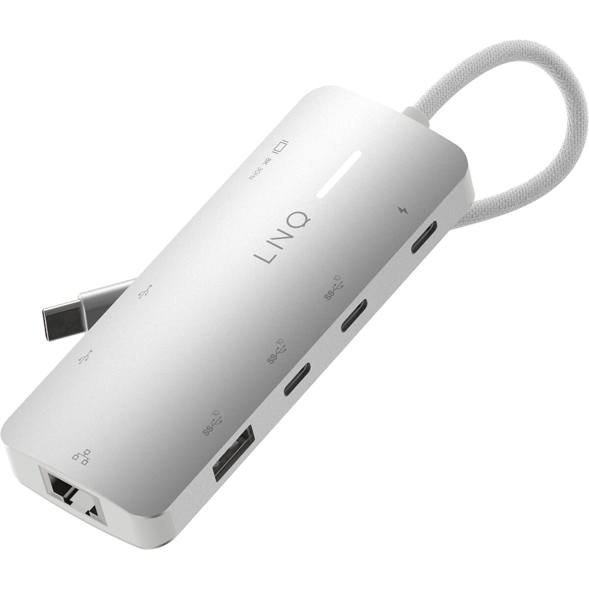 USB Hub Linq Byelements LQ49081PS White Grey