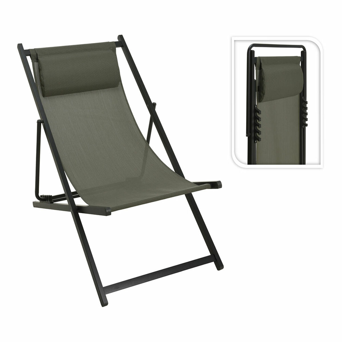 Folding Chair with Headrest Green Folding Chair with Headrest Green