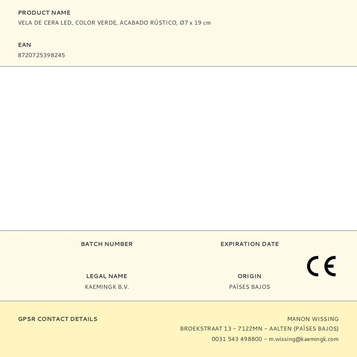 Candle Lumineo  7 x 19 cm