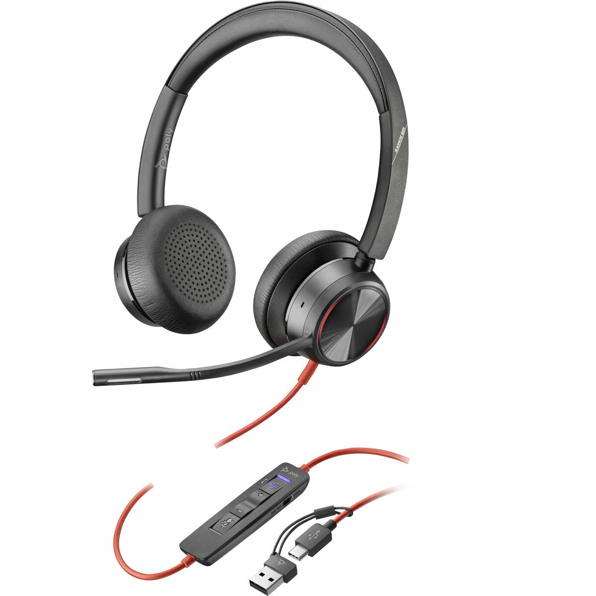 Headphones with Microphone Poly 8X225AA Black